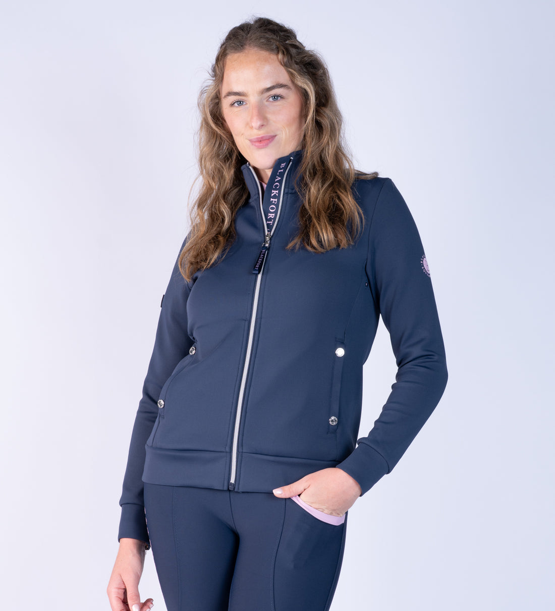 Jenny Navy &amp; Marshmallow Zip Up