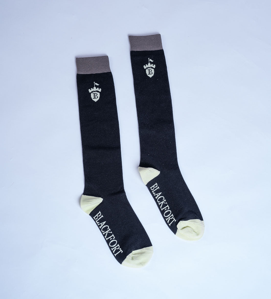 Blackfort Equestrian long tall black and matcha socks 