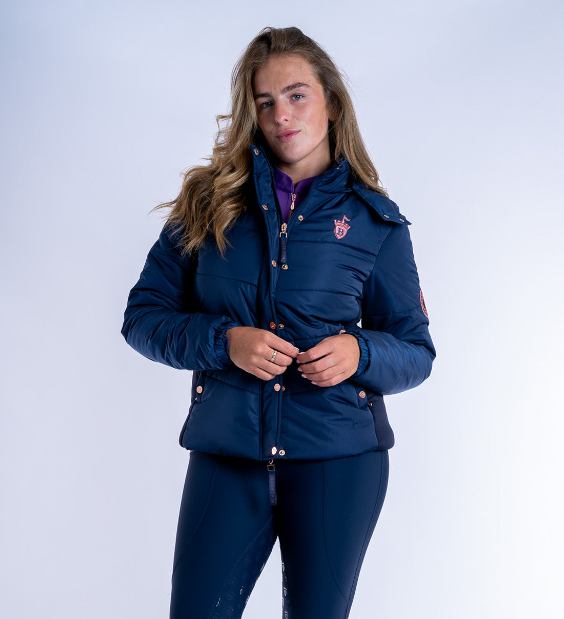 Olivia Navy Puffer Coat Short