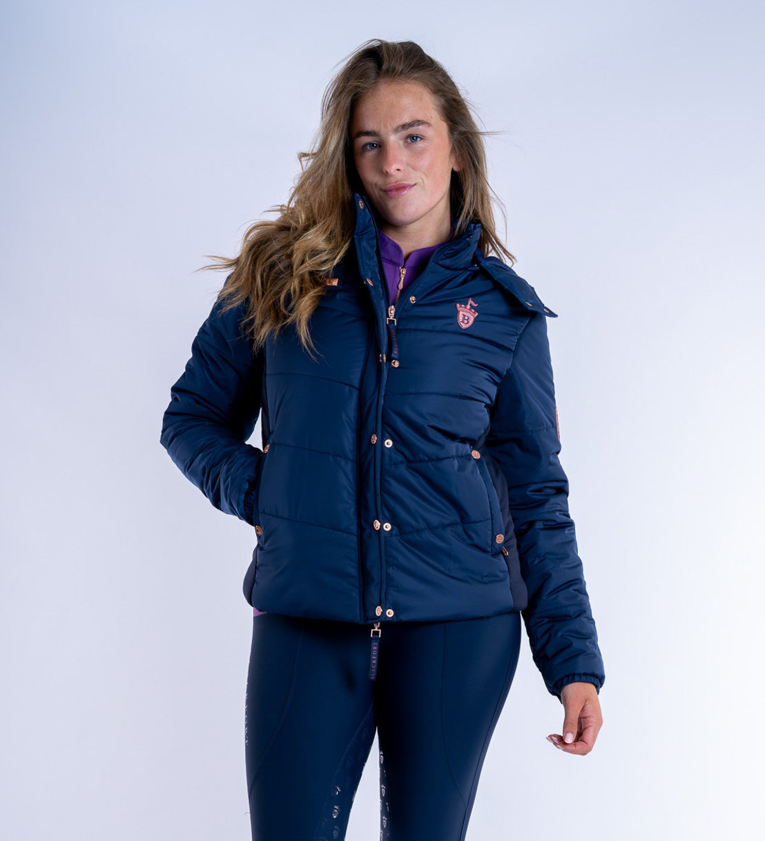 Olivia Navy Puffer Coat Short