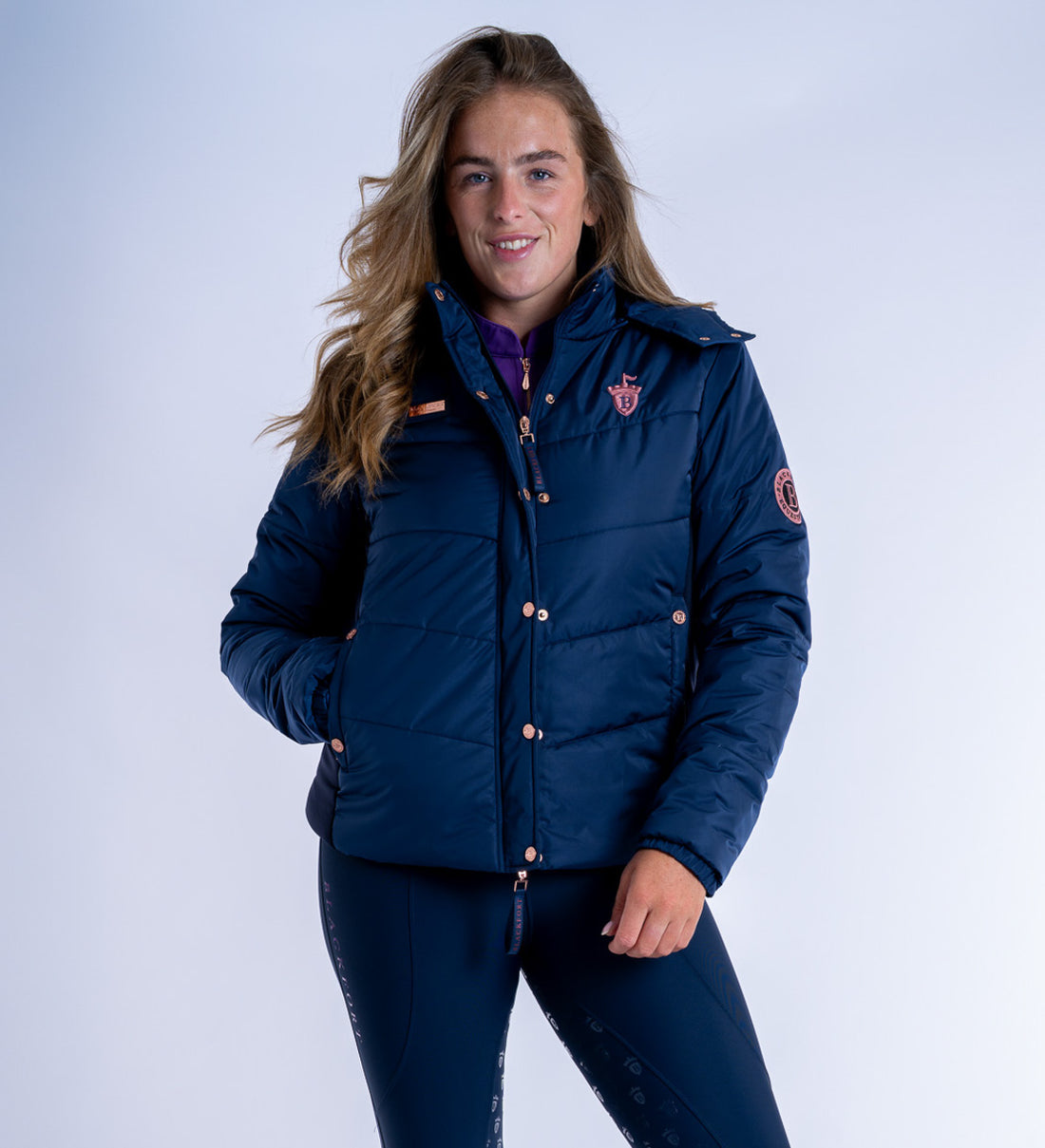 Olivia Navy Puffer Coat Short