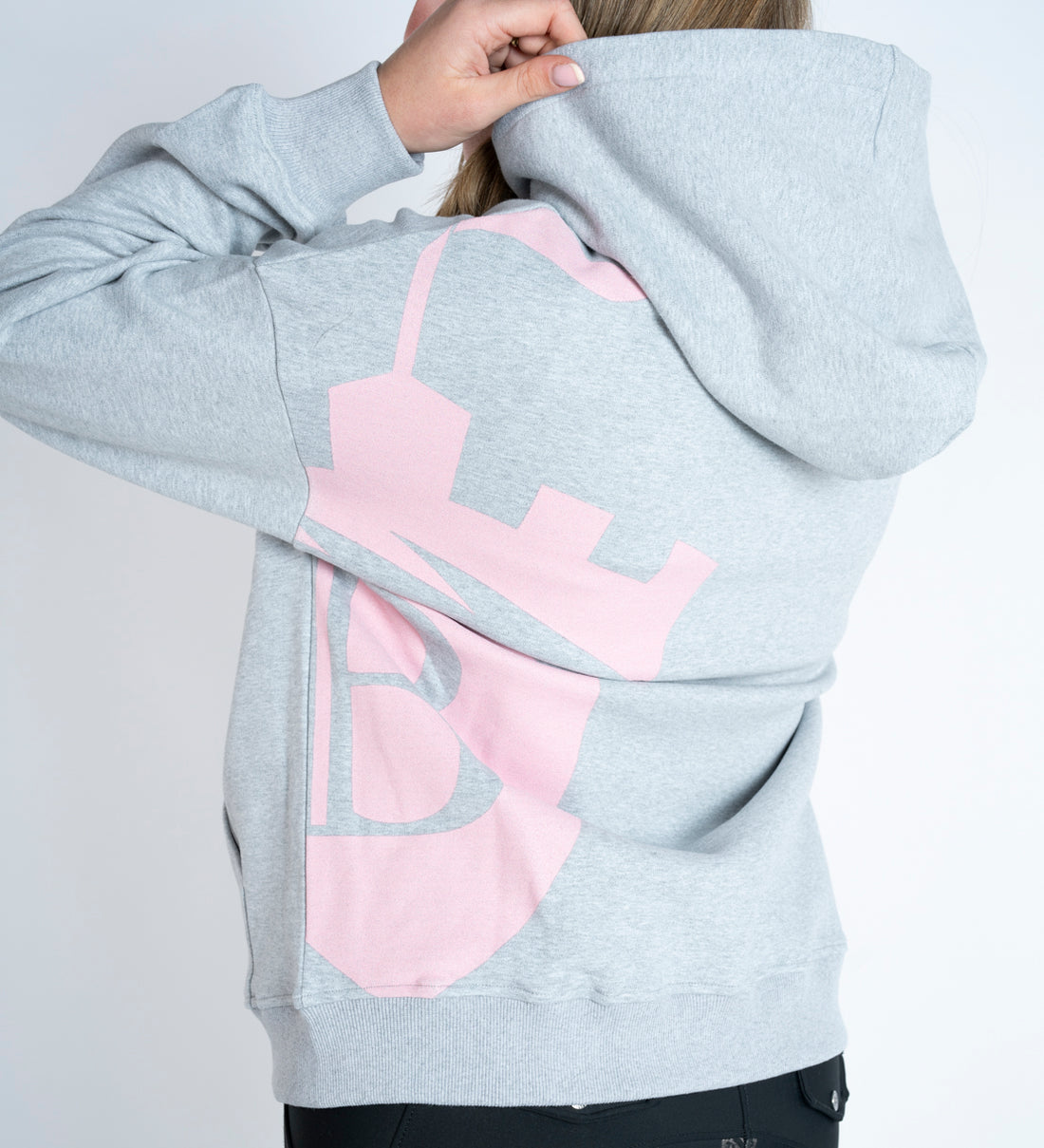 Grace Light Grey &amp; Pink Hoodie