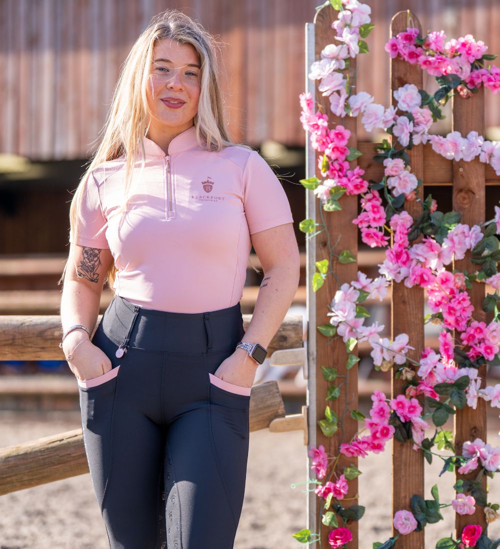 Blush Pink Cool Mesh Base Layer - Short Sleeve