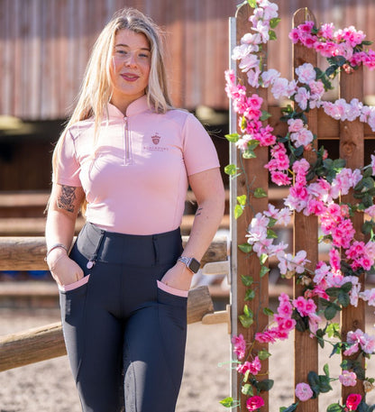 Blush Pink Cool Mesh Base Layer - Short Sleeve