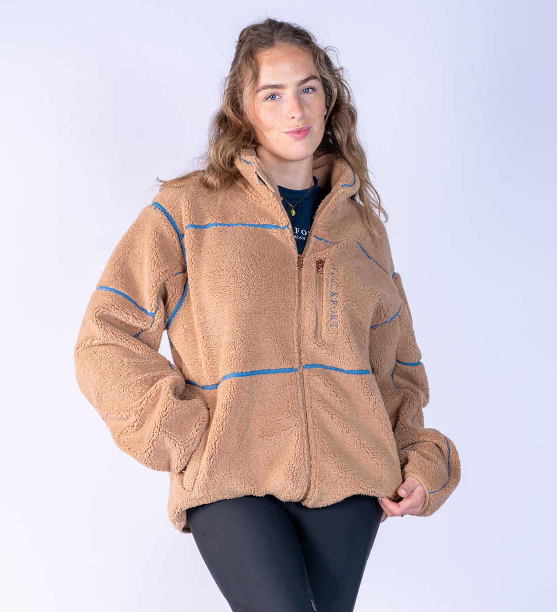 Layla Fleece - Tan &amp; Glacier