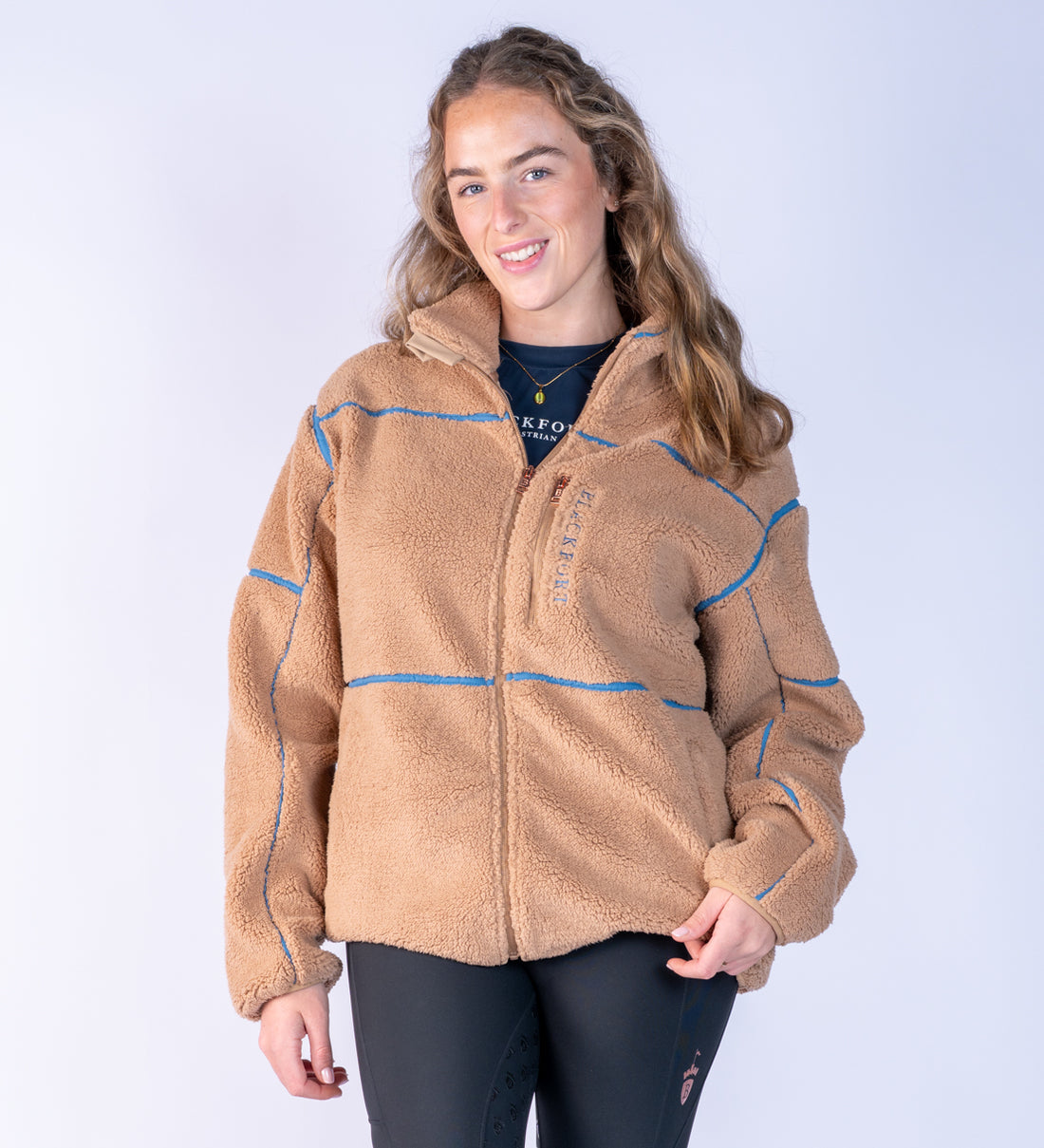 Layla Fleece - Tan &amp; Glacier