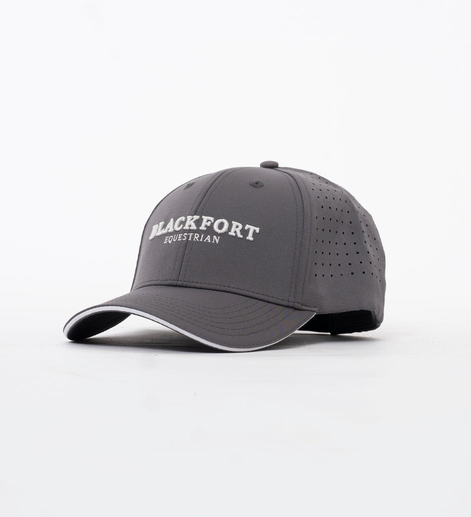 Blackfort Equestrian Grey White Mesh Baseball Cap Hat 